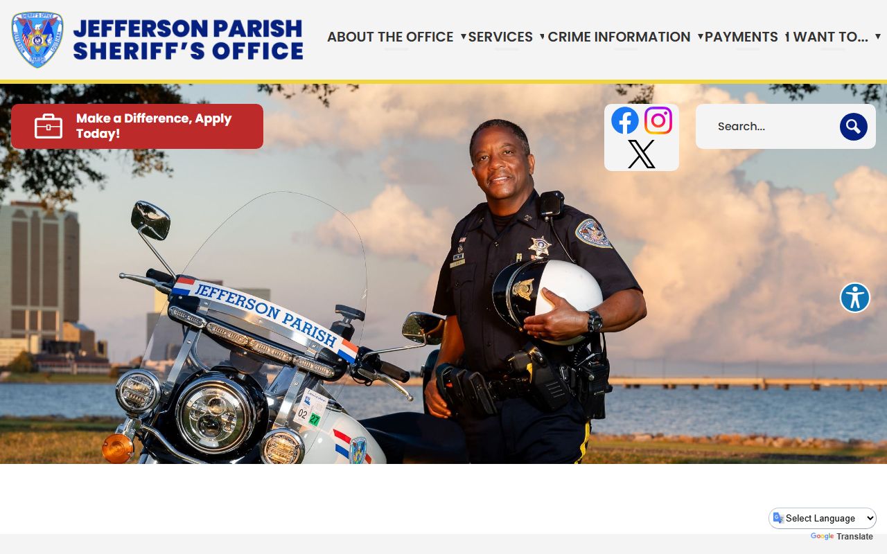 Jefferson Parish Sheriff's Office for Terrytown bench warrant searches