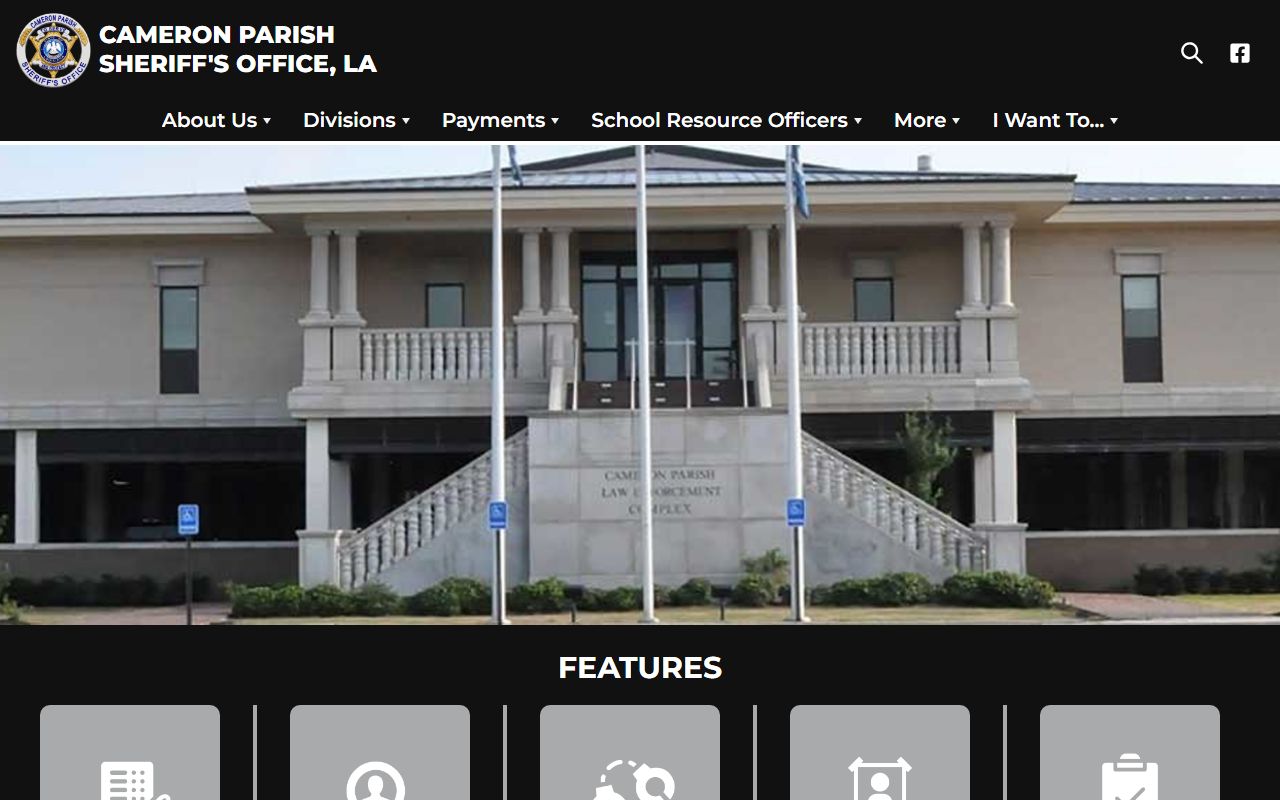Cameron Parish Sheriff's Office website for bench warrant information
