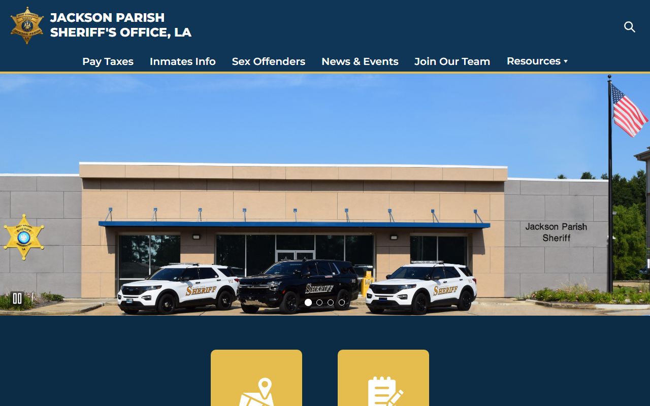 Jackson Parish Sheriff's Office website for bench warrant searches
