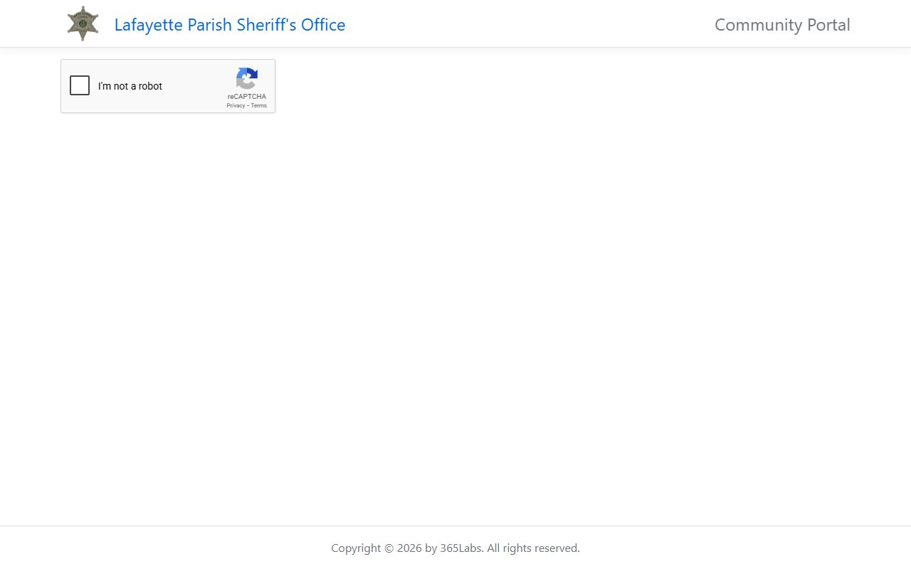 Lafayette Parish Community Portal for inmate and bench warrant searches