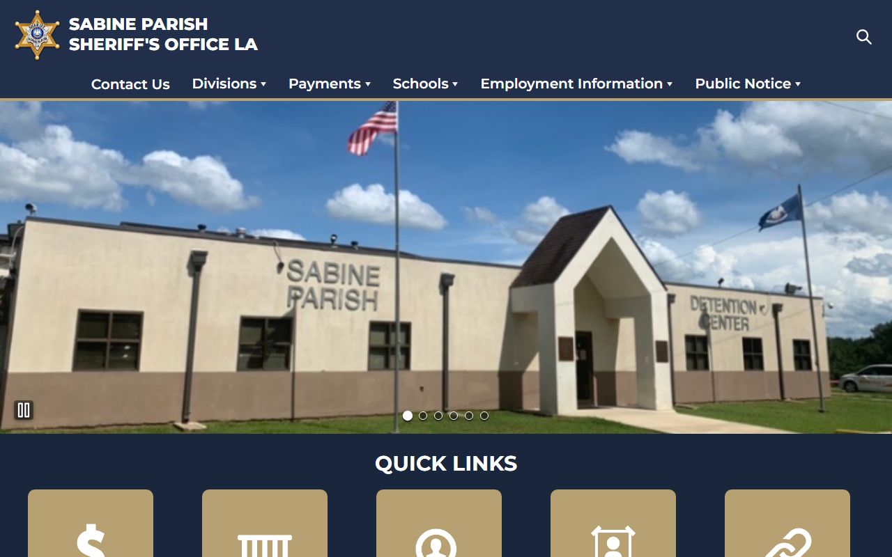 Sabine Parish Sheriff's Office website for bench warrant searches