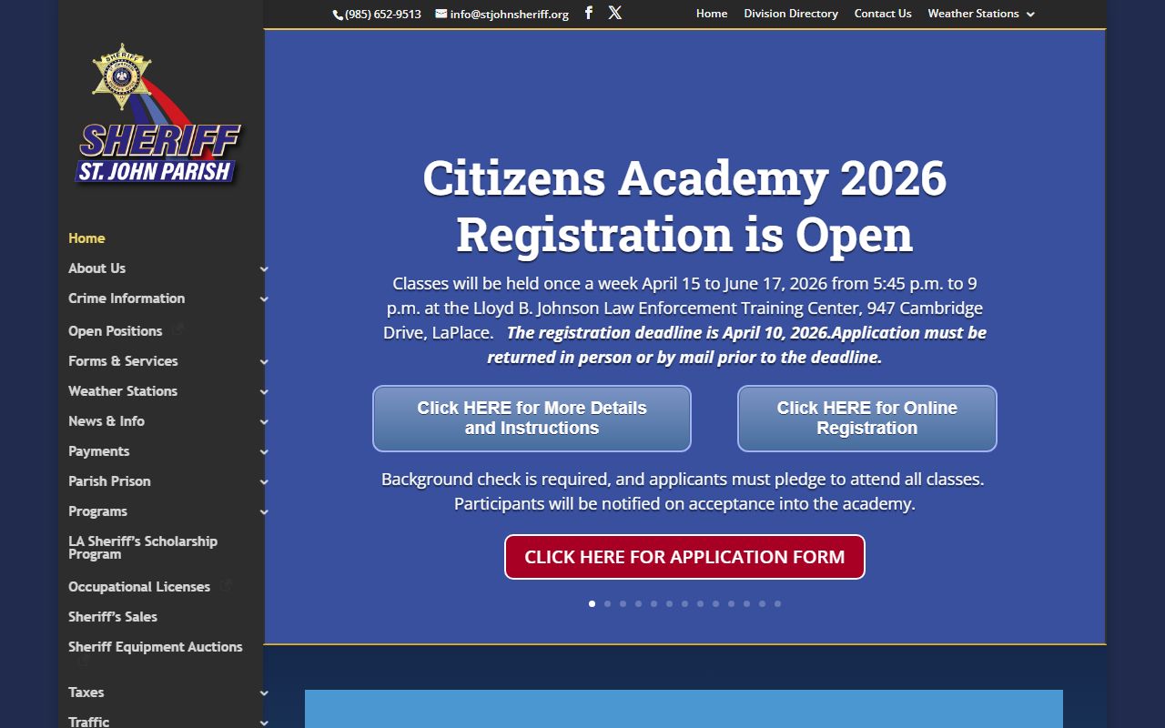 St. John the Baptist Parish Sheriff's Office for bench warrant searches