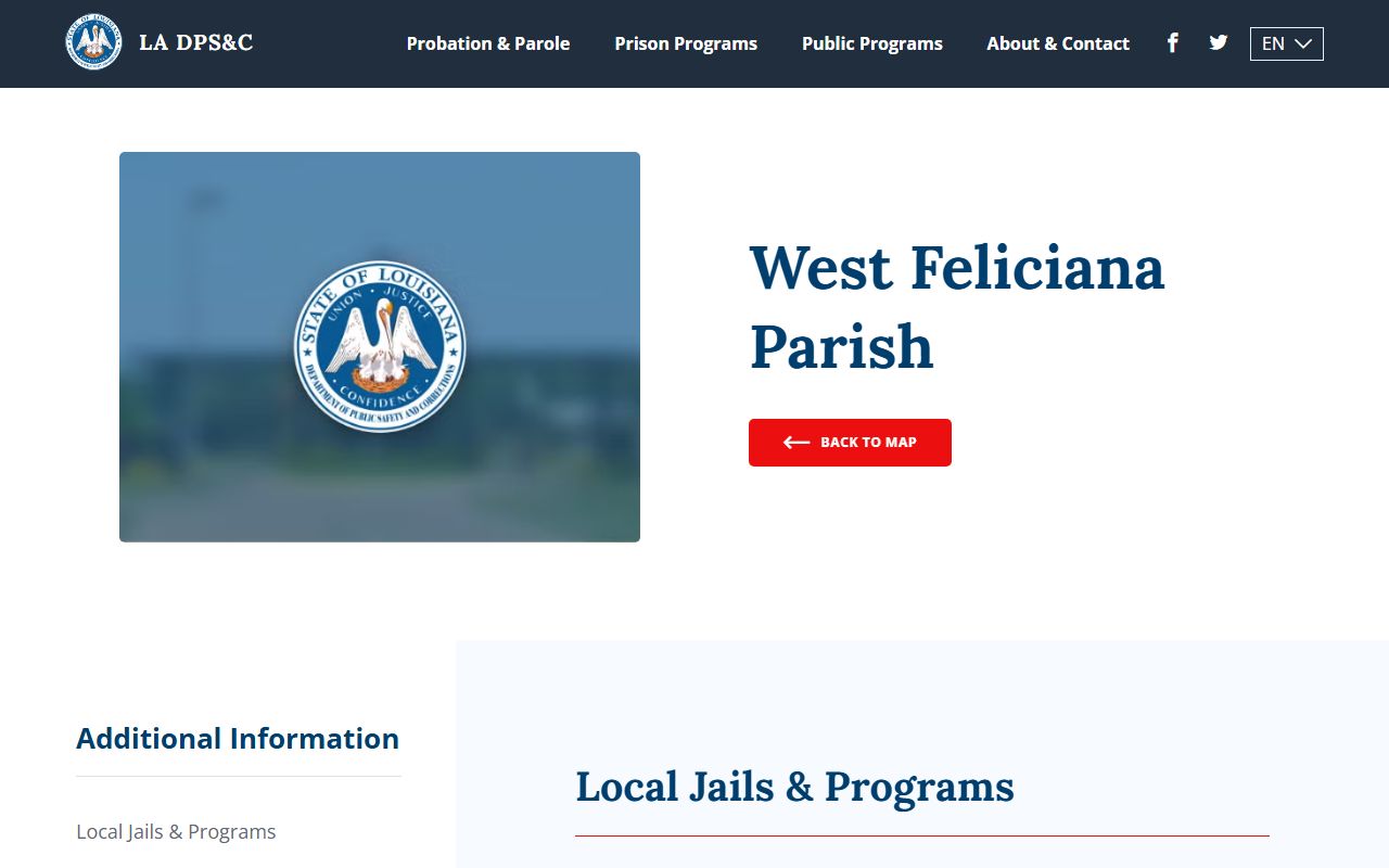 Louisiana DOC West Feliciana Parish facility information