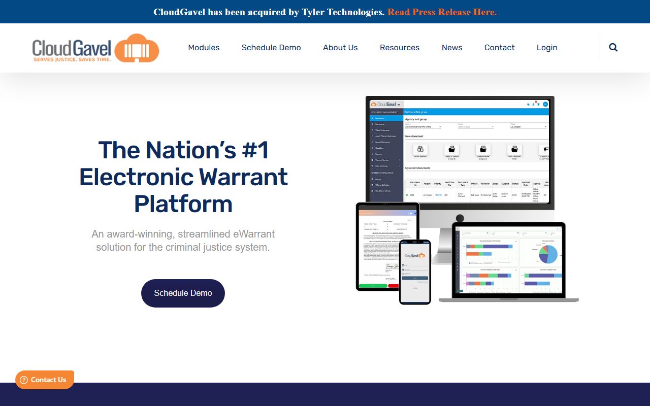 CloudGavel warrant system used by Louisiana law enforcement for bench warrants