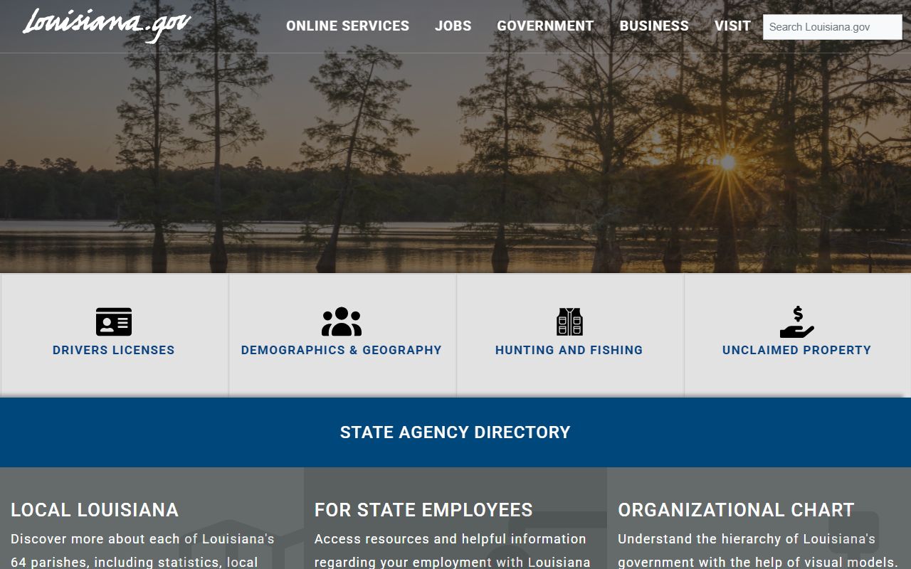 Louisiana state portal with Beauregard Parish bench warrant resources