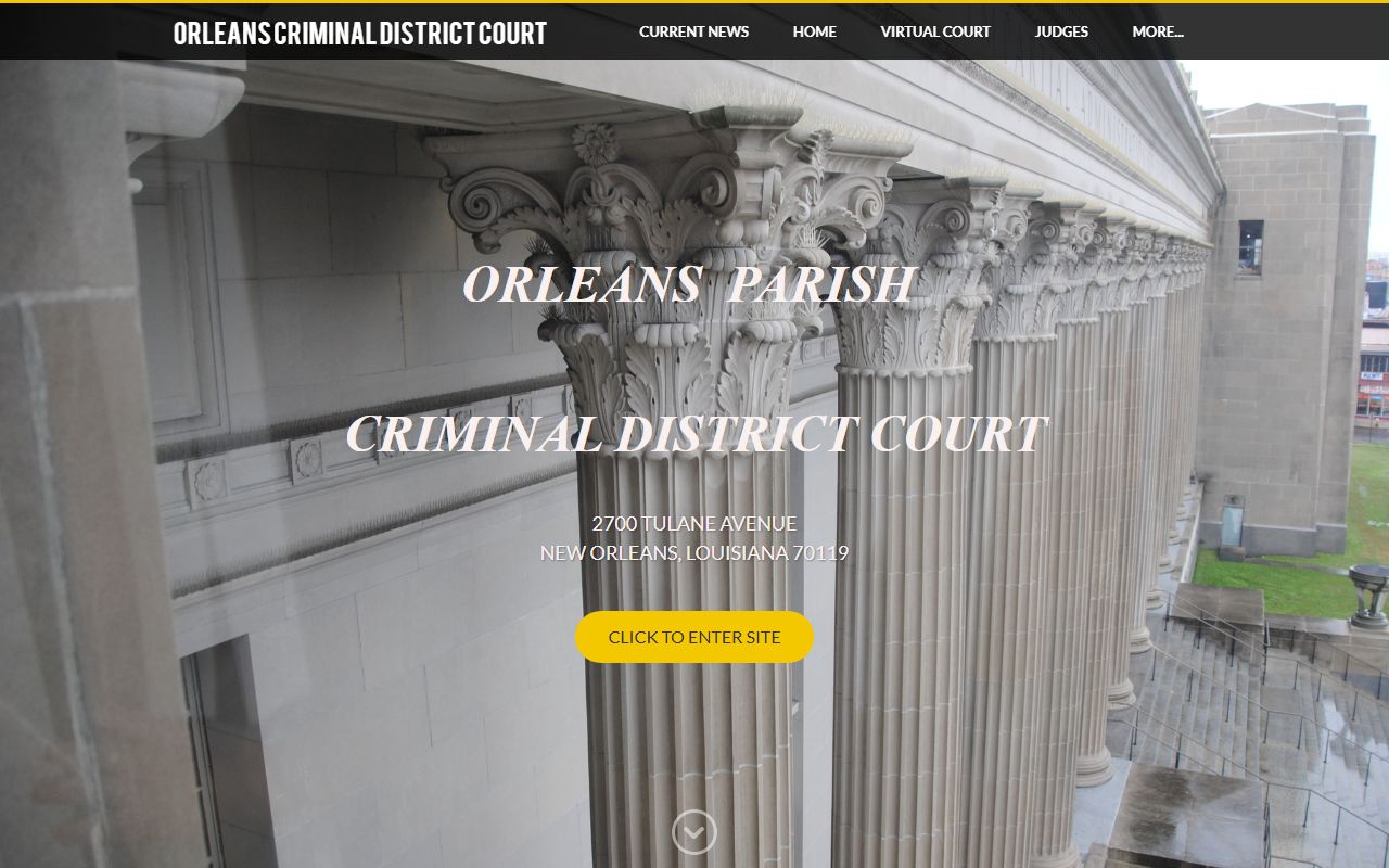 Orleans Criminal District Court bench warrant search portal in Louisiana
